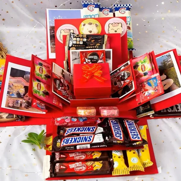 Explosion Box DIY Explosion Surprise Gift Box Assembled Handmade snack Box for Birthday Gift Anniversary Valentines Day Wedding 1