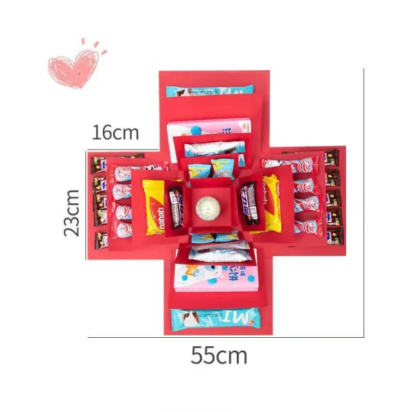 Explosion Box DIY Explosion Surprise Gift Box Assembled Handmade snack Box for Birthday Gift Anniversary Valentines Day Wedding 5