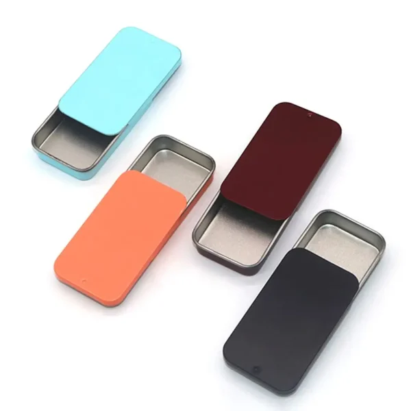 Rectangular Sliding Cover Push Pull Tin Box Candy Pills Aromatherapy Solid Ointment Drawer Type Small Iron Bird Training Tools 1
