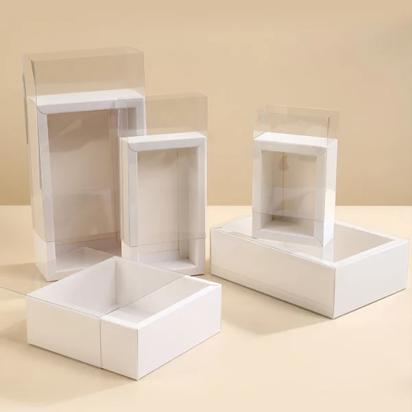 10Pcs Pull-Out Gift Boxes Drawer Kraft Paper Boxes with Clear Window Gift Jewelry Packaging Business Wedding Birthday Party 3