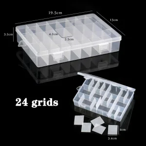 10 15 24 Grids Plastic Jewelry Box Home Storage Organization Storage Box Eco-Friendly Jewelry Earring  Holder Case Organizer 1