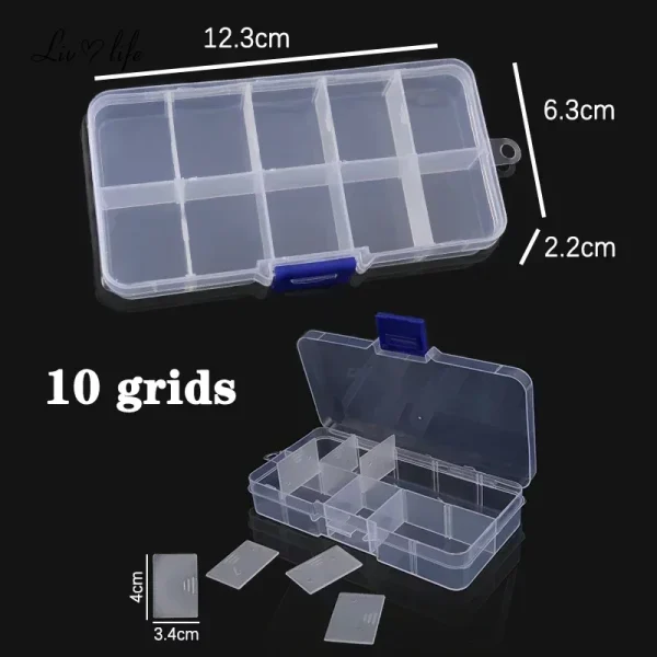 10 15 24 Grids Plastic Jewelry Box Home Storage Organization Storage Box Eco-Friendly Jewelry Earring  Holder Case Organizer 2