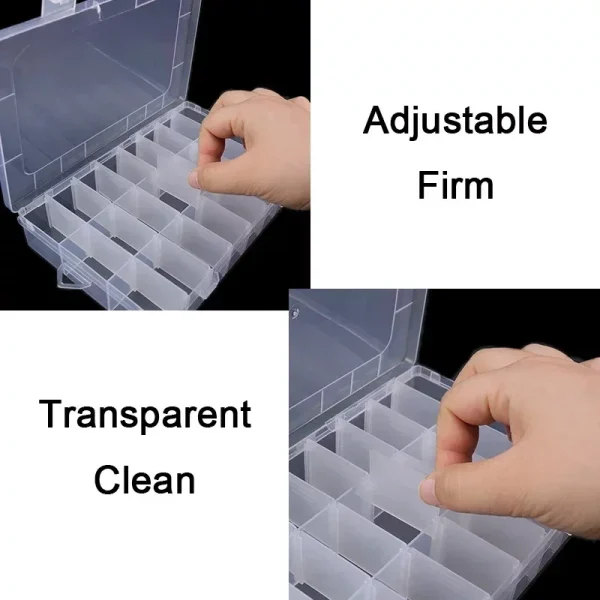 10 15 24 Grids Plastic Jewelry Box Home Storage Organization Storage Box Eco-Friendly Jewelry Earring  Holder Case Organizer 3