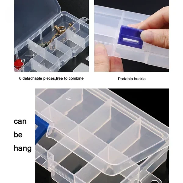 10 15 24 Grids Plastic Jewelry Box Home Storage Organization Storage Box Eco-Friendly Jewelry Earring  Holder Case Organizer 4
