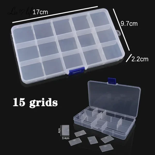 10 15 24 Grids Plastic Jewelry Box Home Storage Organization Storage Box Eco-Friendly Jewelry Earring  Holder Case Organizer 6