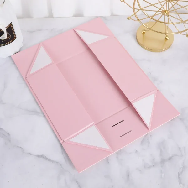 1pc- Ribbon Gift Box,Golden Folding Box Packaging Cases Display Bow Ribbon Jewelry Gift Box 6