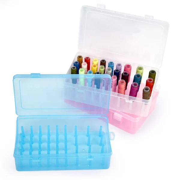 42 Axis Sewing Threads Box Bobbins Storage Case Transparent Needle Spool 24 Grids Organizer Household DIY Sewing Accessories 6