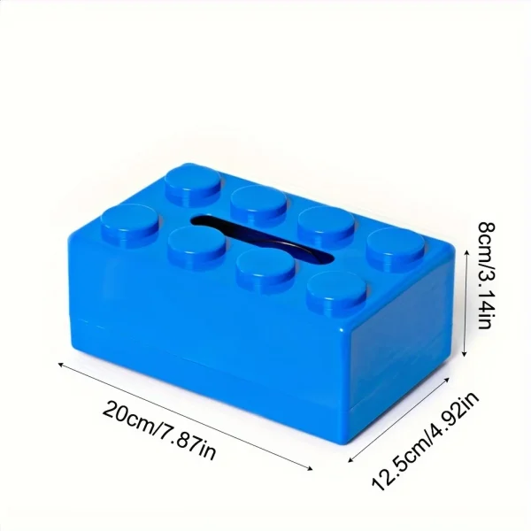 Building Block Design Tissue Box Tissue Holder With Spring Tissue Storage Box for Bathroom Living Room Bedroom Vanity Countertop 3