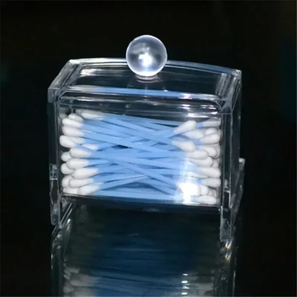 Acrylic Cotton Swabs Storage Holder Box Portable Transparent Makeup Cotton Pad Cosmetic Container Jewelry Organizer Case 4