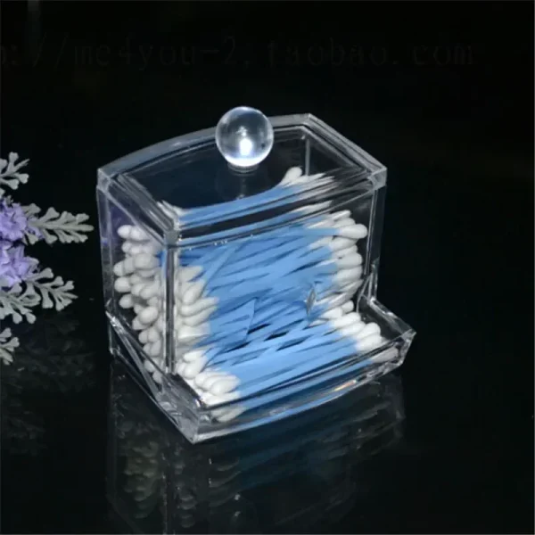 Acrylic Cotton Swabs Storage Holder Box Portable Transparent Makeup Cotton Pad Cosmetic Container Jewelry Organizer Case 6