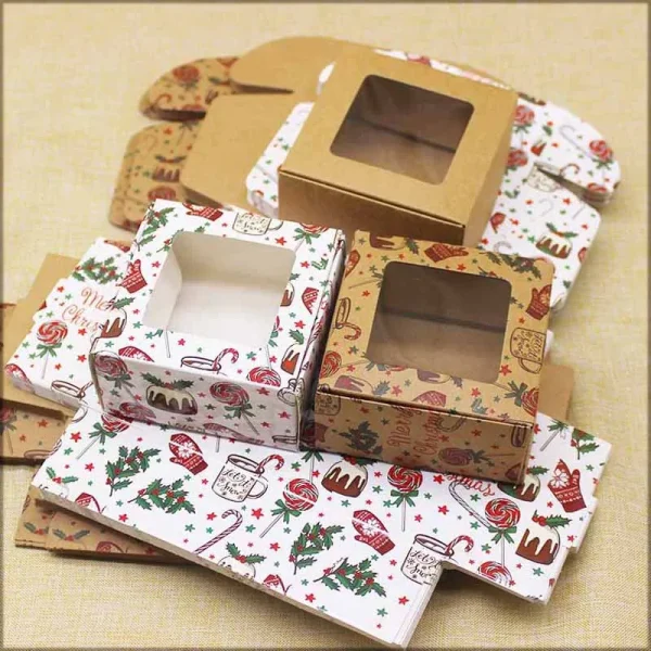 10pcs Kraft Paper Multifunction Box Cardboard Marbling Handmade DIY Favor Gift Candy Box Package Christmas Party Wedding Decor 3