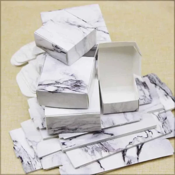 10pcs Kraft Paper Multifunction Box Cardboard Marbling Handmade DIY Favor Gift Candy Box Package Christmas Party Wedding Decor 4