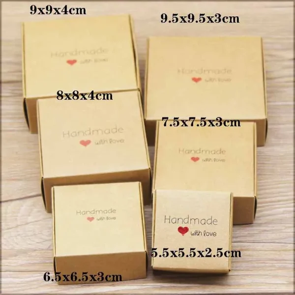 10pcs Kraft Paper Multifunction Box Cardboard Marbling Handmade DIY Favor Gift Candy Box Package Christmas Party Wedding Decor 6