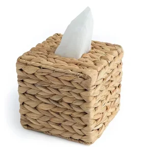 Water Hyacinth Woven Tissue Box Rattan Woven Lid Sanitary Paper Box Household Living Room Pumping Paper Box Storage 1