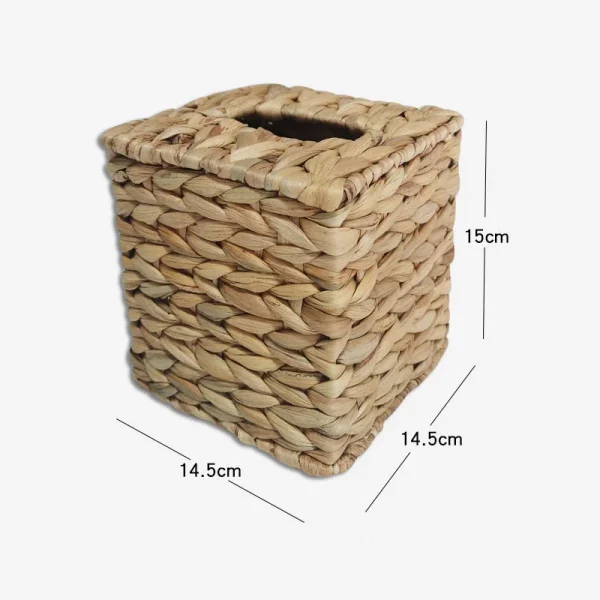 Water Hyacinth Woven Tissue Box Rattan Woven Lid Sanitary Paper Box Household Living Room Pumping Paper Box Storage 3