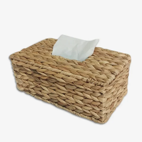 Water Hyacinth Woven Tissue Box Rattan Woven Lid Sanitary Paper Box Household Living Room Pumping Paper Box Storage 4