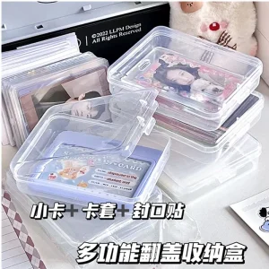 INS Transparent Ins Photocard Holder Storage Box Flip Storage Box Classification Small Card Organizer Storage Case Stationery 1