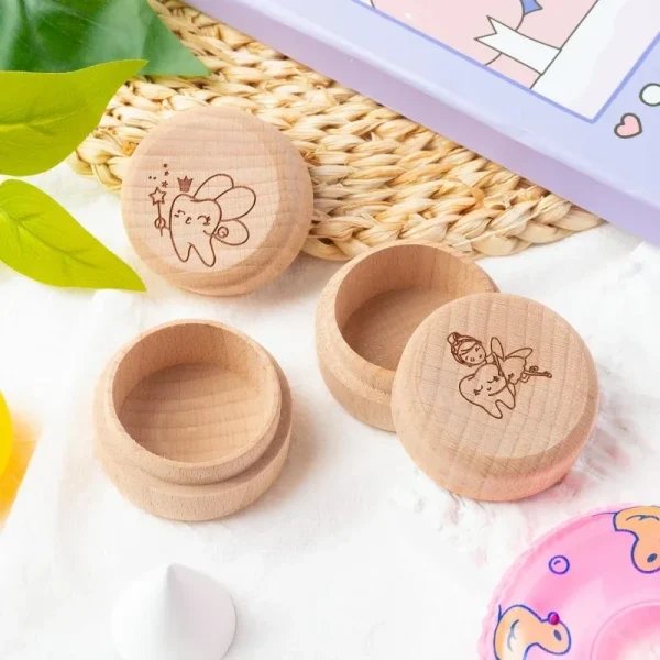 1Pcs Free Personalized Tooth Wooden Box Tooth Keepsake Holder Birthday Gift for Girl Boy Baby Tooth Storing Shed Teeth Wood Box 1