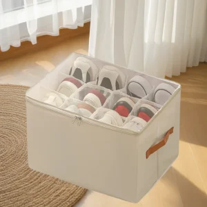 Foldable  Shoe Organizer with Lid Dustproof Storage Box for Shoes Clothes Accessories Home Organization Box 1