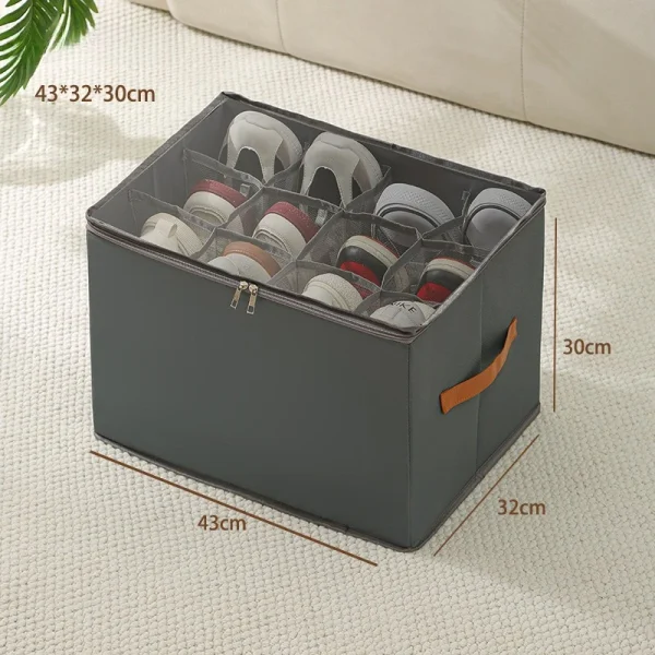 Foldable  Shoe Organizer with Lid Dustproof Storage Box for Shoes Clothes Accessories Home Organization Box 2