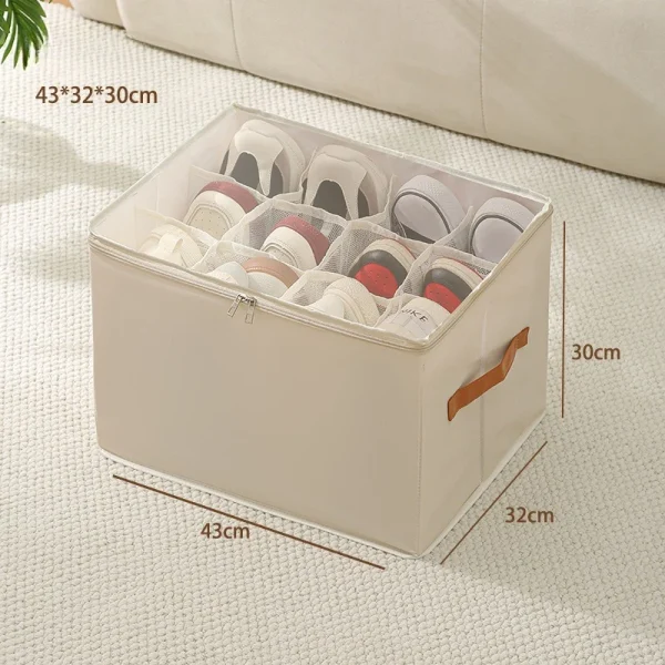 Foldable  Shoe Organizer with Lid Dustproof Storage Box for Shoes Clothes Accessories Home Organization Box 3