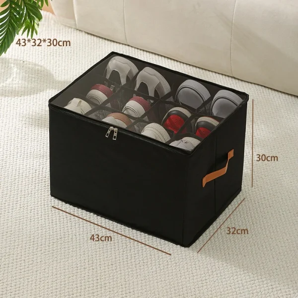 Foldable  Shoe Organizer with Lid Dustproof Storage Box for Shoes Clothes Accessories Home Organization Box 4