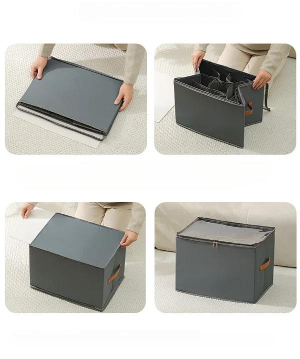 Foldable  Shoe Organizer with Lid Dustproof Storage Box for Shoes Clothes Accessories Home Organization Box 6