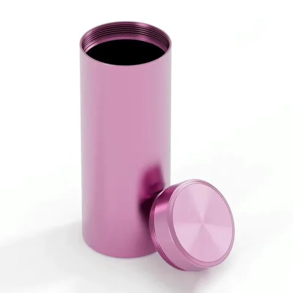 Portable Sealed Jar Travel Moisture-proof Solid Color Nut Candy Food Storage Container Tea Can Metal Box Stainless Steel 4