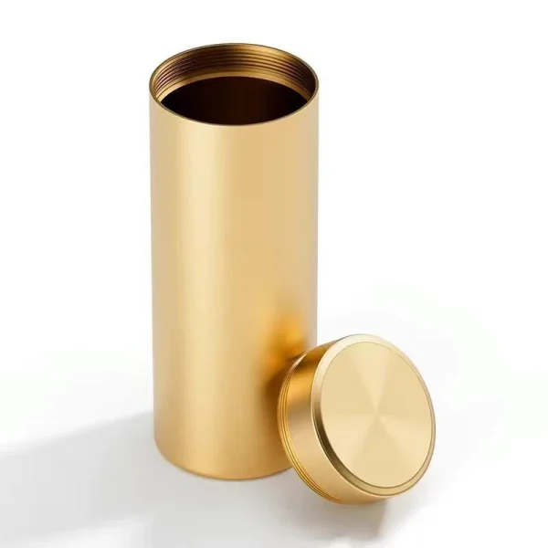 Portable Sealed Jar Travel Moisture-proof Solid Color Nut Candy Food Storage Container Tea Can Metal Box Stainless Steel 5