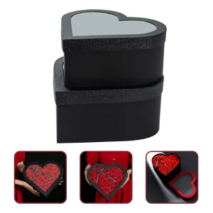 2 Pcs Love Gift Box Boxes for Packing Paper Flower Bridesmaid Gifts Heart-shaped 1