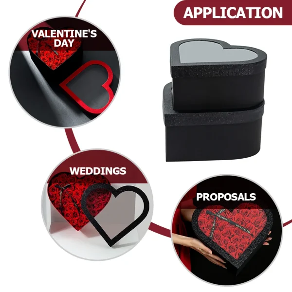 2 Pcs Love Gift Box Boxes for Packing Paper Flower Bridesmaid Gifts Heart-shaped 6