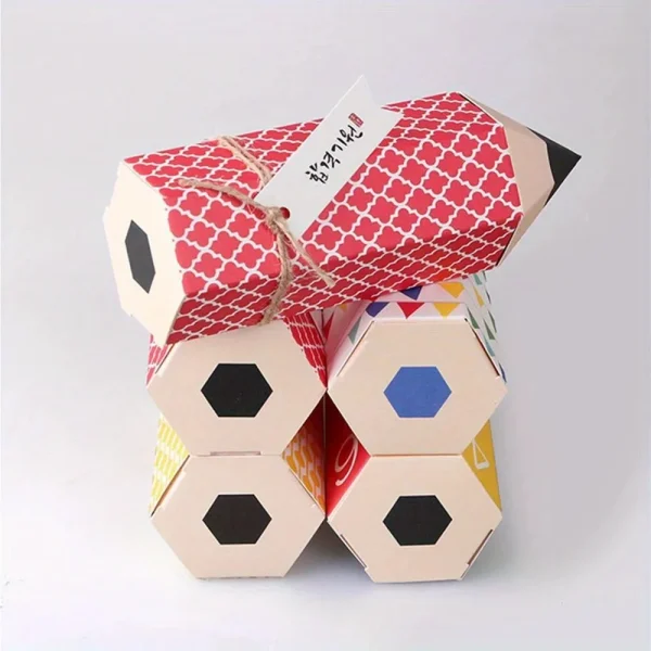 10/20/30pcs Colorful Cartoon Candy Box Pencil Shape Creative Cookies Chocolate Gift Boxes Kids Birthday Baby Shower Party Decor 1