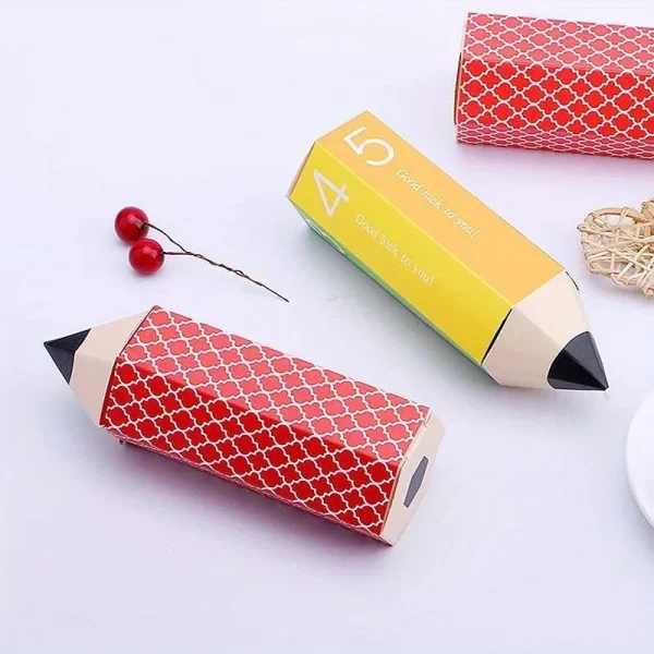 10/20/30pcs Colorful Cartoon Candy Box Pencil Shape Creative Cookies Chocolate Gift Boxes Kids Birthday Baby Shower Party Decor 2