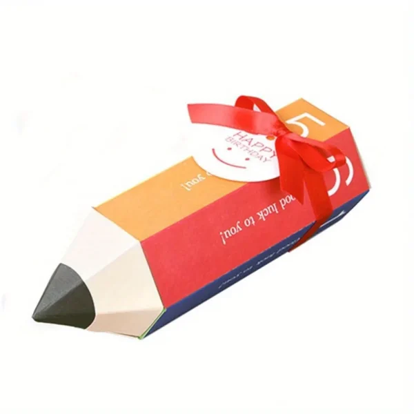 10/20/30pcs Colorful Cartoon Candy Box Pencil Shape Creative Cookies Chocolate Gift Boxes Kids Birthday Baby Shower Party Decor 4