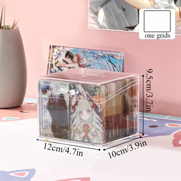 Multifunctional Acrylic Card Storage Box 12x10.5cm Display Card Case Holds 400 Postcards With 2 Compartments For Postcard/Photos 6