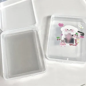 INS Transparent Plastic Storage Box Photocards Small Card Storage Box Desk Organizer Box Classification Box Stationery Box 1