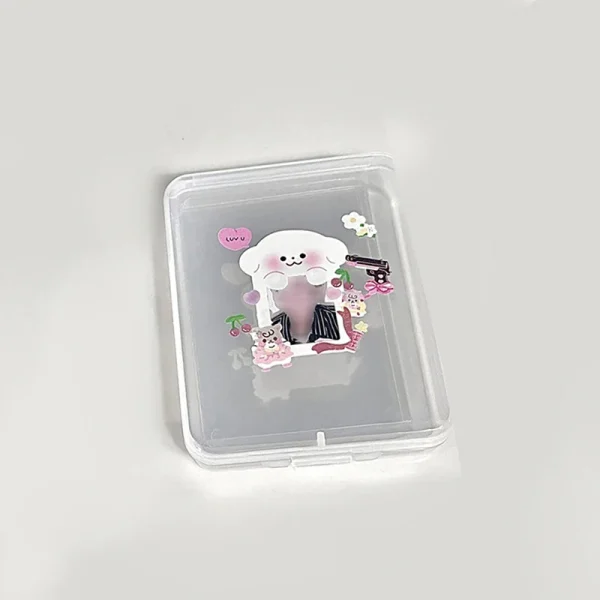 INS Transparent Plastic Storage Box Photocards Small Card Storage Box Desk Organizer Box Classification Box Stationery Box 3