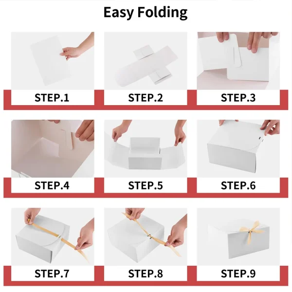10 Pcs Gift Boxes with Lids, White Bulk Gift Boxes with Gold Bow Ribbon, Bridesmaid Proposal Gift Boxes for Christmas, Halloween 4