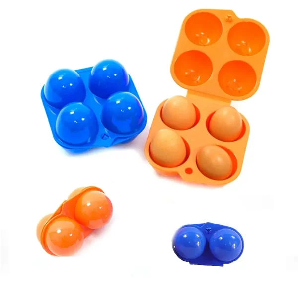 2/4 Grids Picnic Containers Holder Portable Egg Tray Organizer Case Egg Storage Box 2