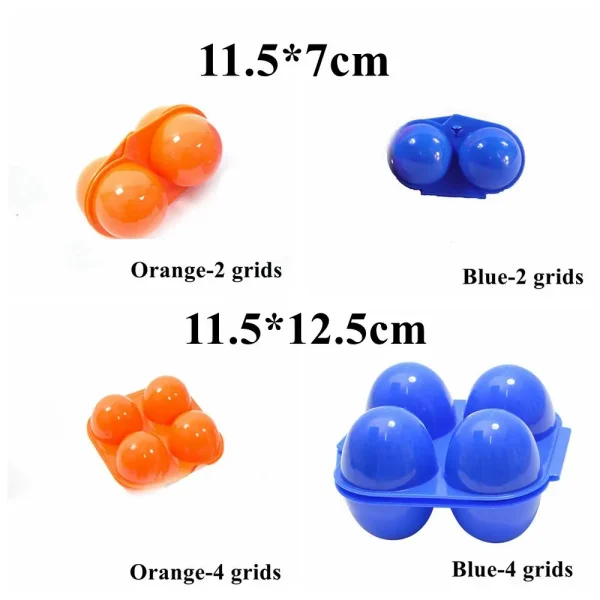 2/4 Grids Picnic Containers Holder Portable Egg Tray Organizer Case Egg Storage Box 6