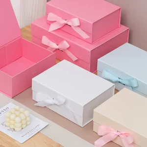 New Pink Gift Box with Magnetic Closure Lid Gift Box for Presents Bridesmaid Luxury for Gift Packaging Magnetic Wrapping Gifts 1