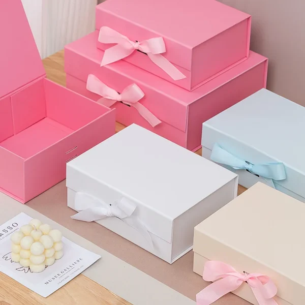 New Pink Gift Box with Magnetic Closure Lid Gift Box for Presents Bridesmaid Luxury for Gift Packaging Magnetic Wrapping Gifts 1