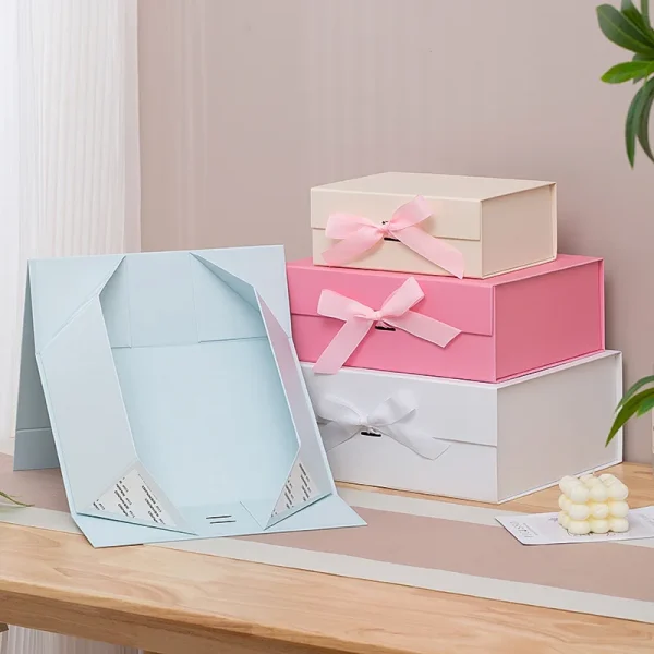 New Pink Gift Box with Magnetic Closure Lid Gift Box for Presents Bridesmaid Luxury for Gift Packaging Magnetic Wrapping Gifts 2