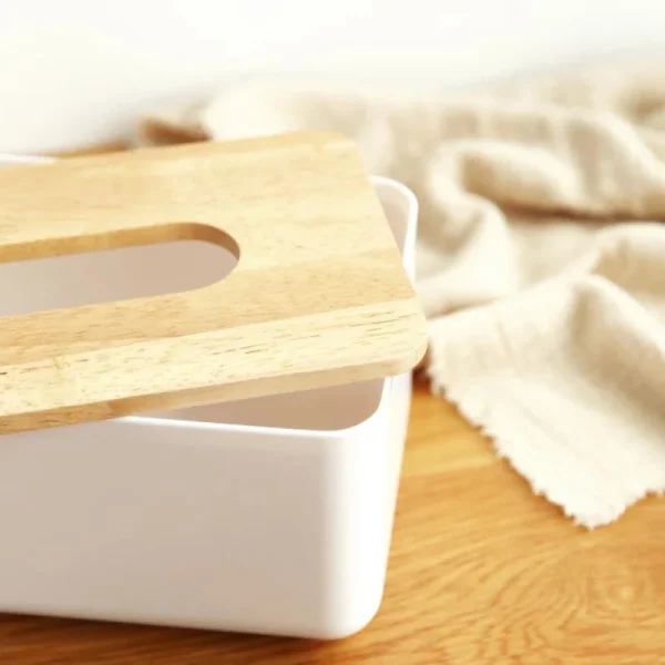 Wooden Tissue Box Napkin Holder Bamboo Lid Top Handkerchief Case Wipes Dispenser Toilet Paper Organizer Container Home Car Items 4