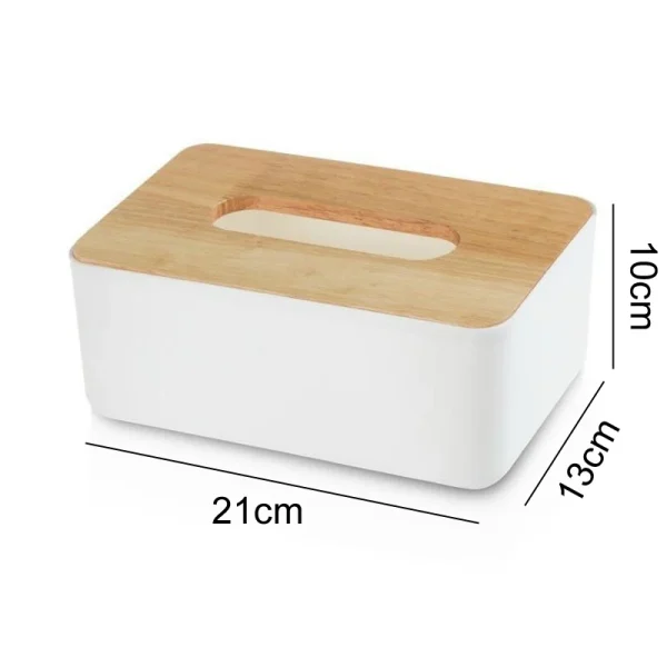 Wooden Tissue Box Napkin Holder Bamboo Lid Top Handkerchief Case Wipes Dispenser Toilet Paper Organizer Container Home Car Items 6