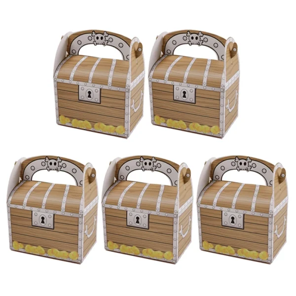 5/10/20pcs Treasure Goodies Box Pirate Party Favor Pirate Theme Decoration Candy Biscuit Pack Box for Halloween Party Supplies 1