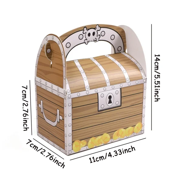 5/10/20pcs Treasure Goodies Box Pirate Party Favor Pirate Theme Decoration Candy Biscuit Pack Box for Halloween Party Supplies 4