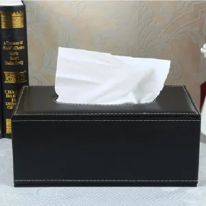 High-Quality Leather Paper Drawer, Living Room, Household Tissue Box, Creative PU Napkin Paper Box, Car Mounted Tissue Paper Box 1