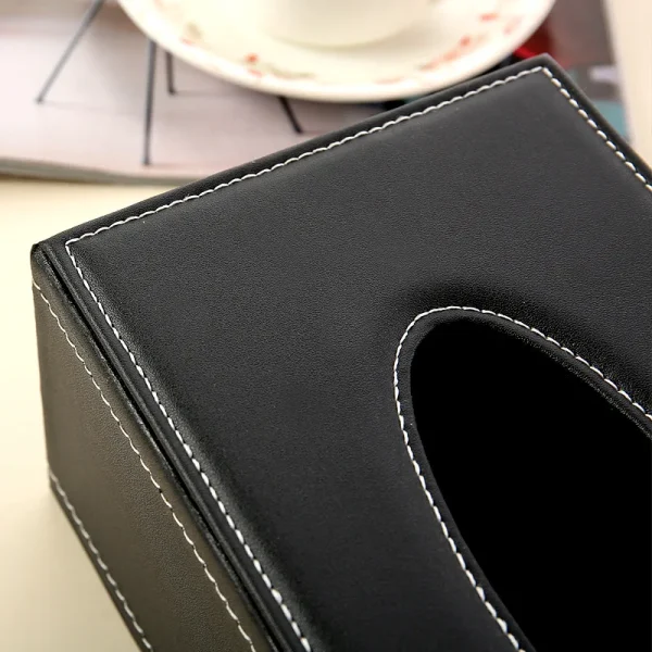 High-Quality Leather Paper Drawer, Living Room, Household Tissue Box, Creative PU Napkin Paper Box, Car Mounted Tissue Paper Box 4