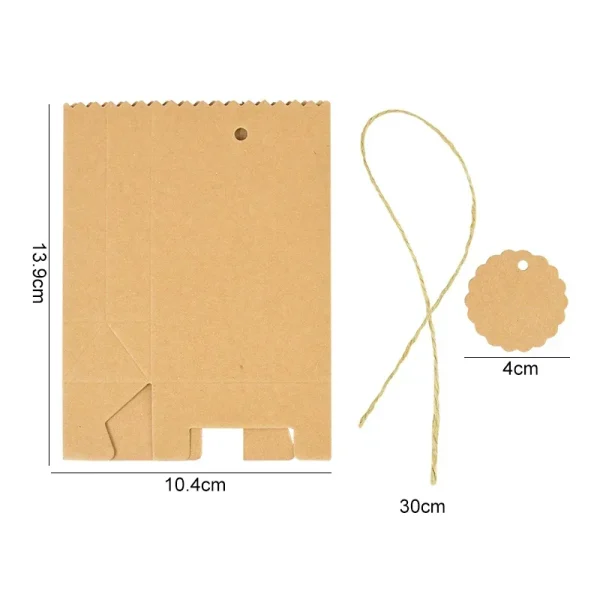 5pcs Cookie Candy Gift Packaging Boxes Bags with Kraft Paper Tag Blank DIY Wedding Favor Baby Shower Birthday Party Decoration 5